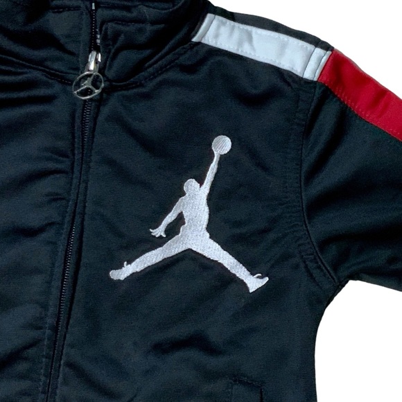 Air Jordan Jacket Zip Up Basketball Starter Red White Stripe Black Boys 4T - Picture 3 of 16